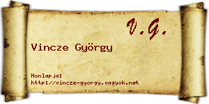 Vincze György névjegykártya