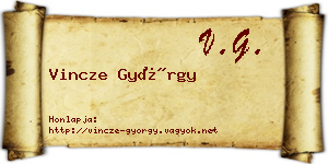 Vincze György névjegykártya