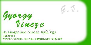 gyorgy vincze business card